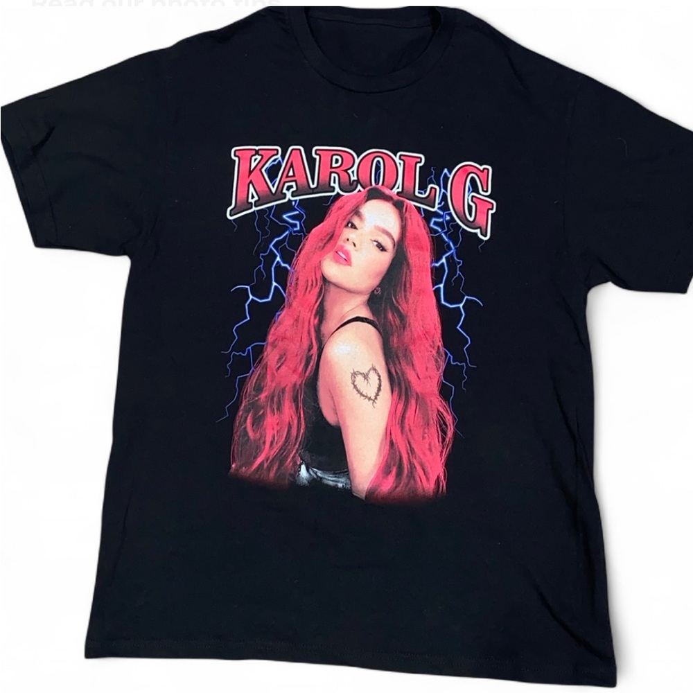 Karol G Black Tee with Red Graphic